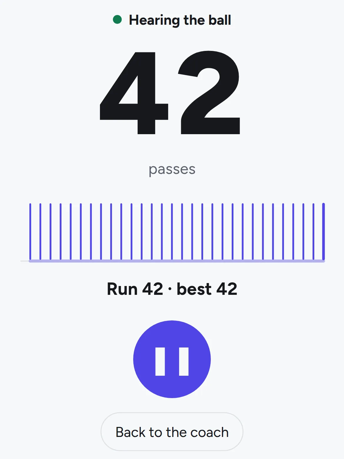 Big view: the count in large type for a phone propped a few meters away.