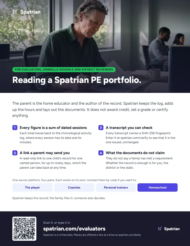 The evaluators' sheet: reading a Spatrian PE portfolio.